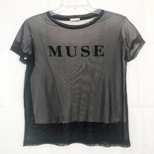 Vintage Wet Seal Y2K Mesh Top XS Grunge Dark Fairy Whimsigoth Punk Edgy Festival
